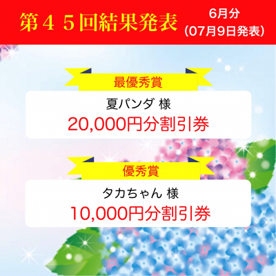 第45回写真投稿結果発表(6月分)